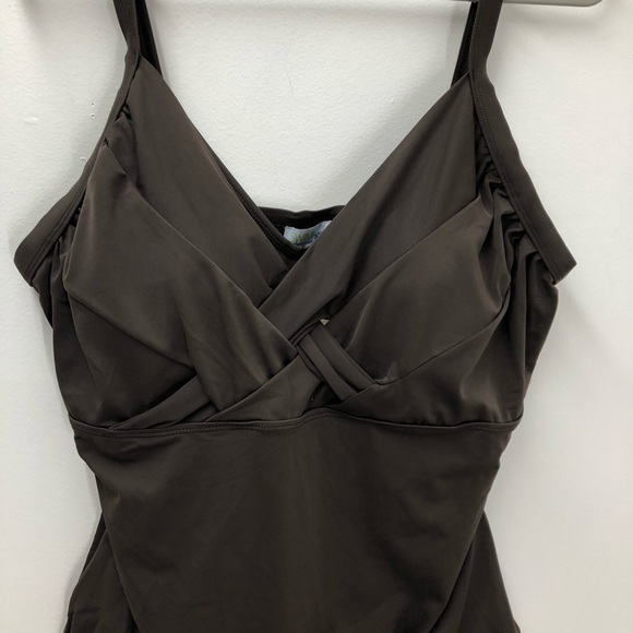 Swim 365 Other - Swim 365 Brown Criss Cross Swim Suit Plus Size 22W